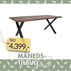 Toulon Spisebord – Røget Olieret Eg & Sorte Metalben. Str. 200 cm.